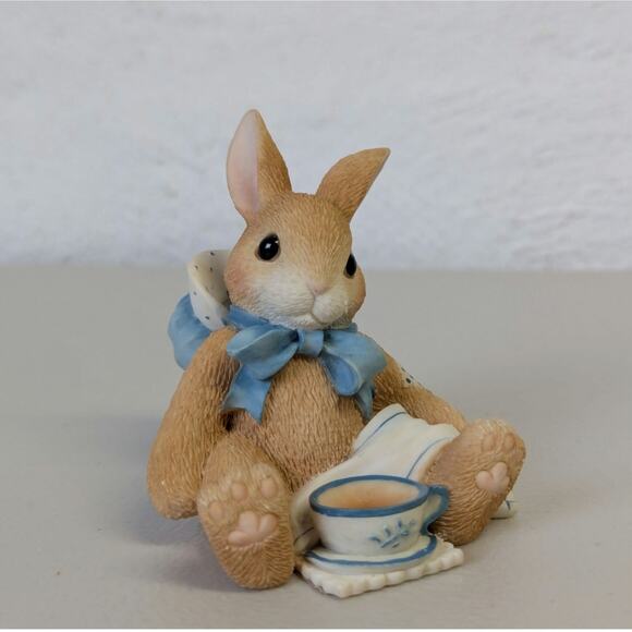 My Blushing Bunnies Tea for Two is More Special with You Enesco Figurine Rabbit - Picture 1 of 7